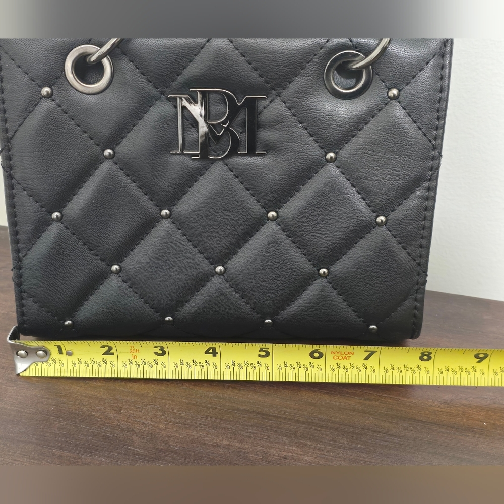 Badgley Mischka NWT Mini Black Vegan Leather Quilted Tote Bag - Picture 15 of 15